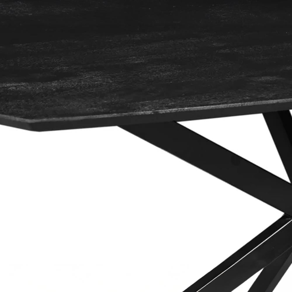 Mangohouten Eettafel Vicenza Black Deens Ovaal 200x100 cm Mahom