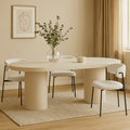 Beige organische eettafel 