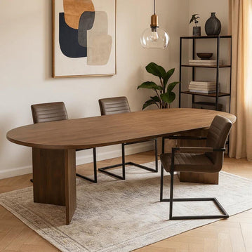 Mangohouten eettafel walnoot 180x100