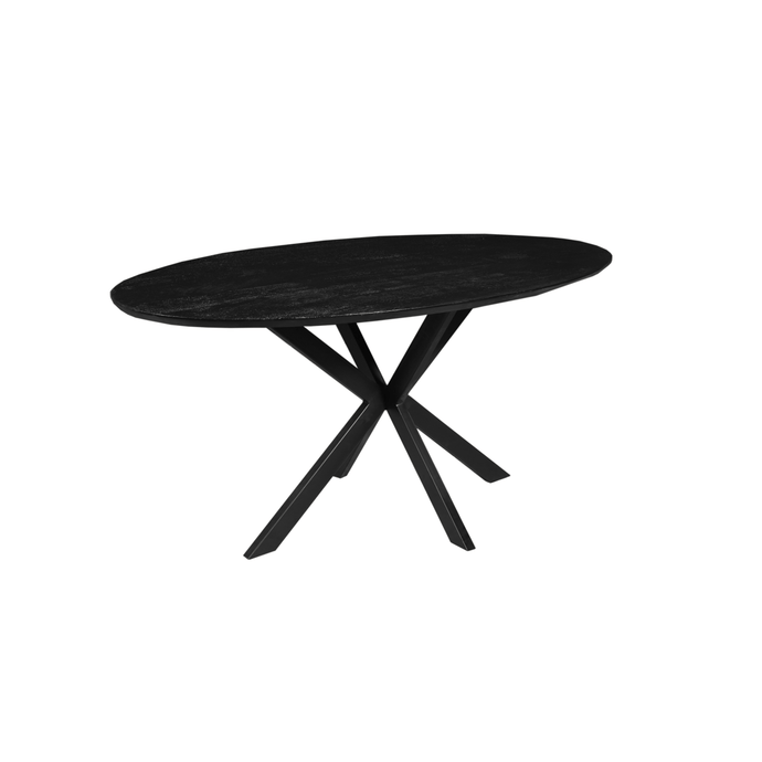 Mangohouten Eettafel Bologna Ovaal Black 300x130 cm Mahom