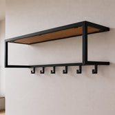 Mangohouten kapstok met zwart frame