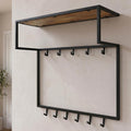 Mangohouten kapstok met zwart frame