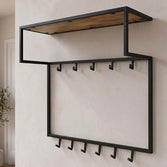 Mangohouten kapstok met zwart frame