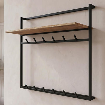 Mangohouten kapstok met zwart frame