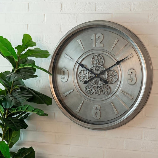 Klok Lotte L silver Ø63cm