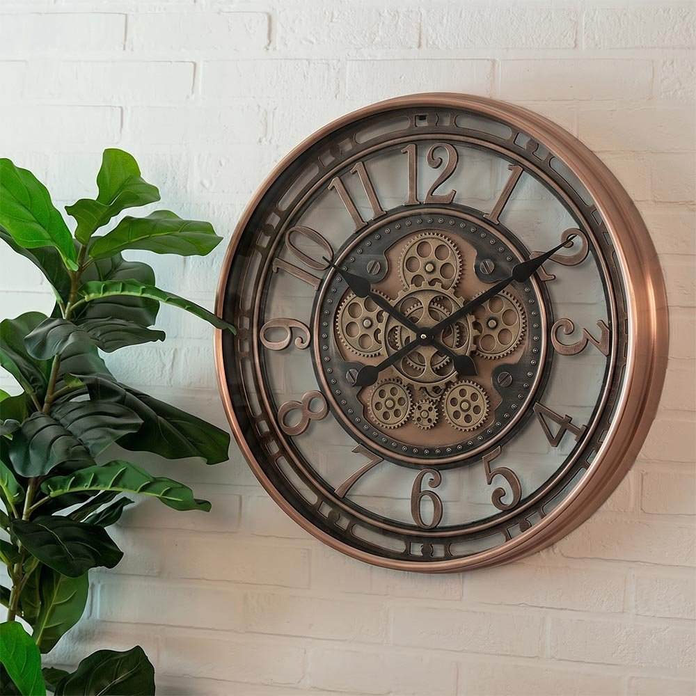 Wandklok Norris S koper 50cm