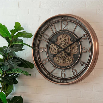 Wandklok Norris S koper 50cm