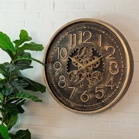 Wandklok Tasma L zwart/goud Ø70cm