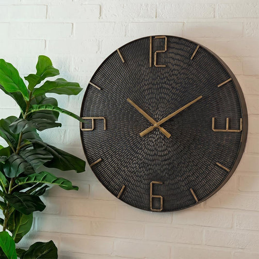 Wandklok Winton L zwart Ø80cm
