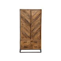 Mangohouten Kast Reno 100 cm met 4 lades en 2 deuren Mahom