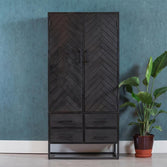 Mangohouten Kast 80 cm Black