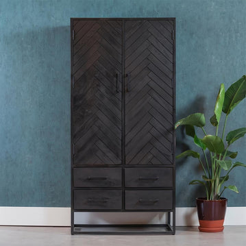 Mangohouten Kast 80 cm Black