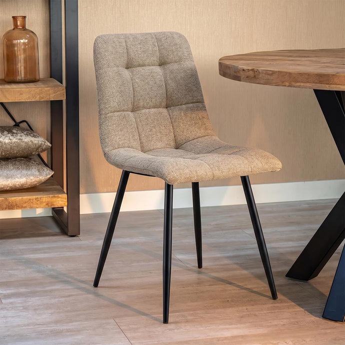 Eetkamerstoel Turin Taupe met zwart onderstel Mahom
