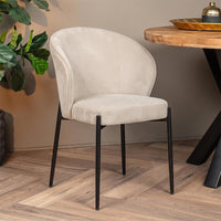 Eetkamerstoel Avignon Beige met zwart onderstel Mahom