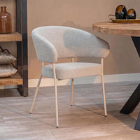 Eetkamerstoel Japandi Brest Lichtgrijs met beige onderstel Mahom