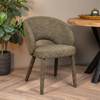 Eetkamerstoel Tavira Taupe met stoffen onderstel Mahom
