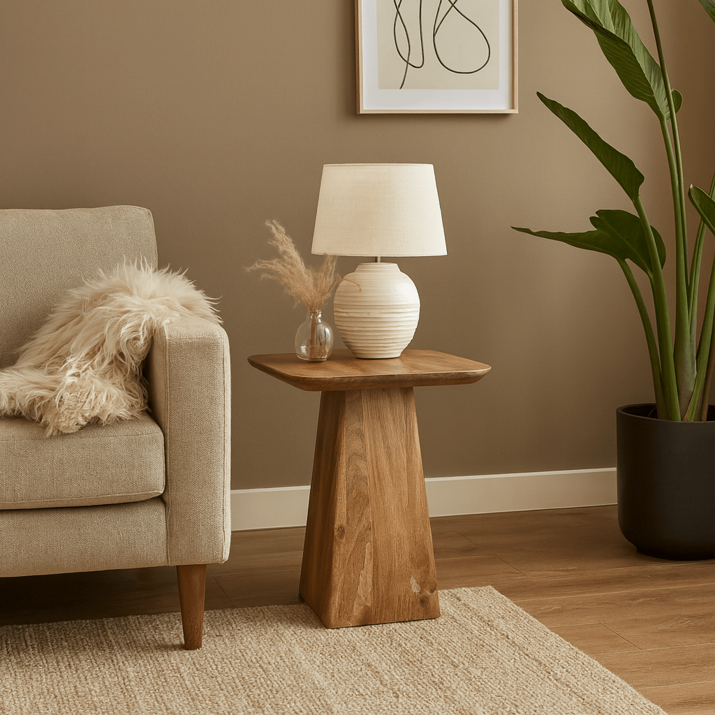 Mangohouten salontafel vierkant 40x40cm