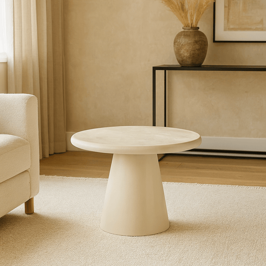 Salontafel Rond Savannah Microcement 60 cm Beige Mahom