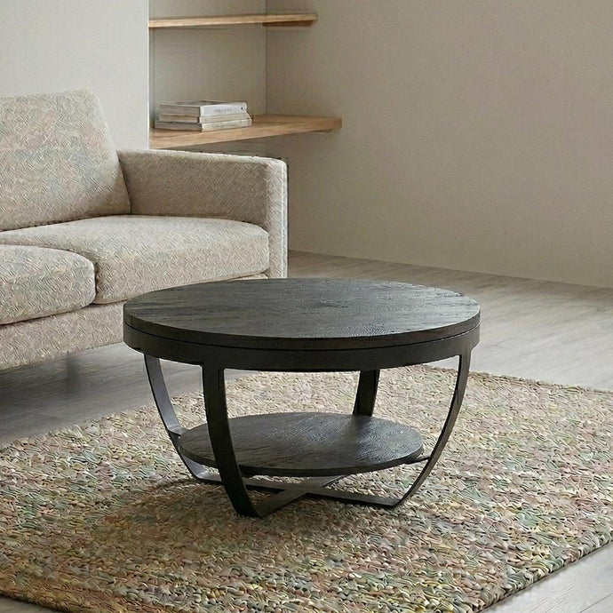 Mangohouten Salontafel Bakersfield Black 65 cm Mahom