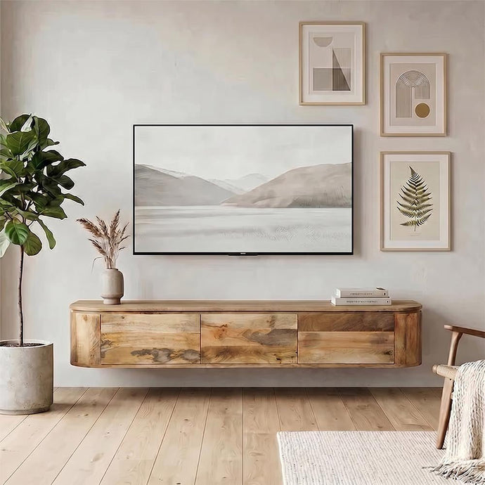 Mangohouten TV Meubel Kalano zwevend 150 cm Mahom