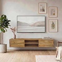 Mangohouten TV Meubel zwevend Harlow 180 cm met 2 deuren Mahom