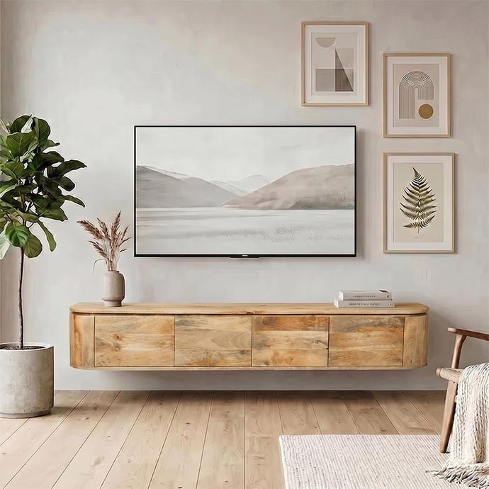 Mangohouten TV Meubel Kalano zwevend 200 cm Mahom