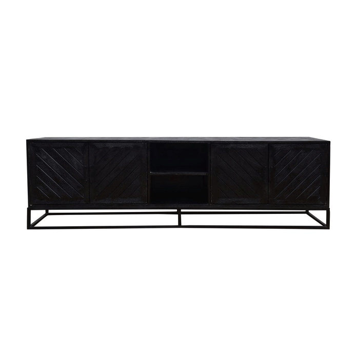 Mangohouten TV Meubel Reno Black 200 cm Mahom