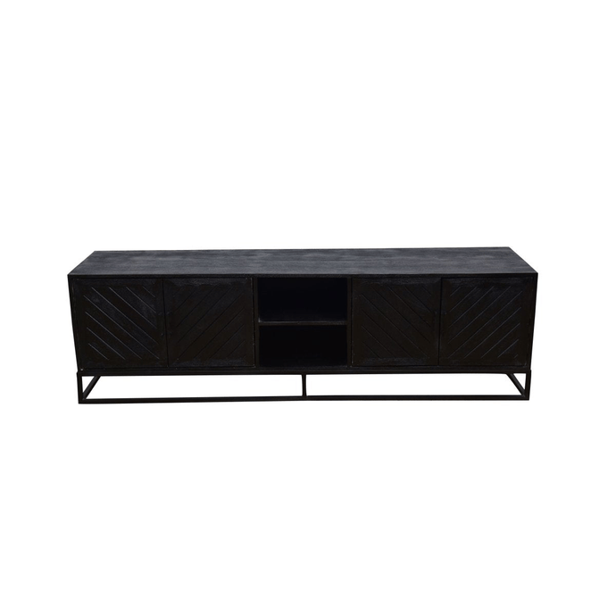 Mangohouten TV Meubel Reno Black 200 cm Mahom