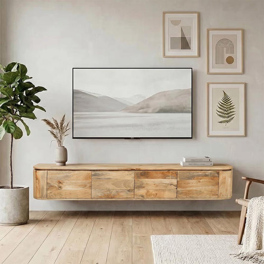 Mangohouten TV Meubel Kalano zwevend 220 cm Mahom