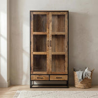 Mangohouten Vitrinekast Boston 190 cm Mahom