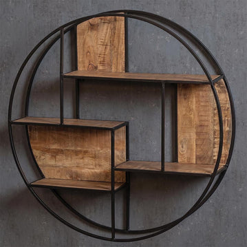 Mangohouten Wandrek Rond 100 cm