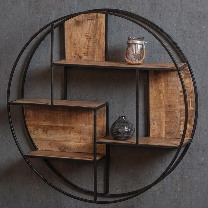 Mangohouten Wandrek Rond 80 cm Mahom