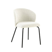 Eetkamerstoel Tulle Wit met zwart onderstel Mahom