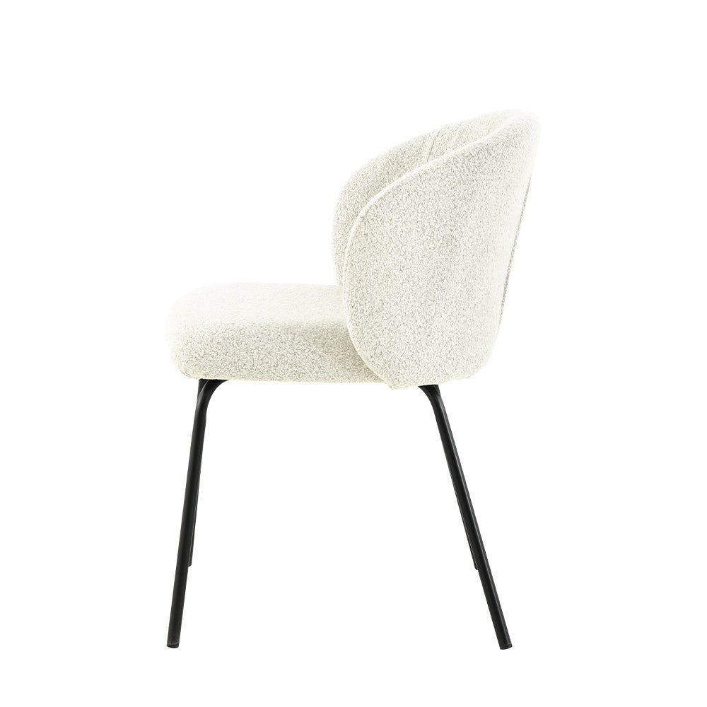 Eetkamerstoel Tulle Wit met zwart onderstel Mahom
