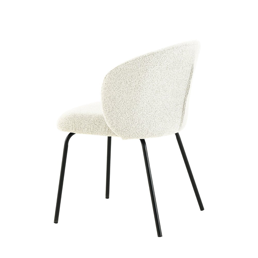 Eetkamerstoel Tulle Wit met zwart onderstel Mahom