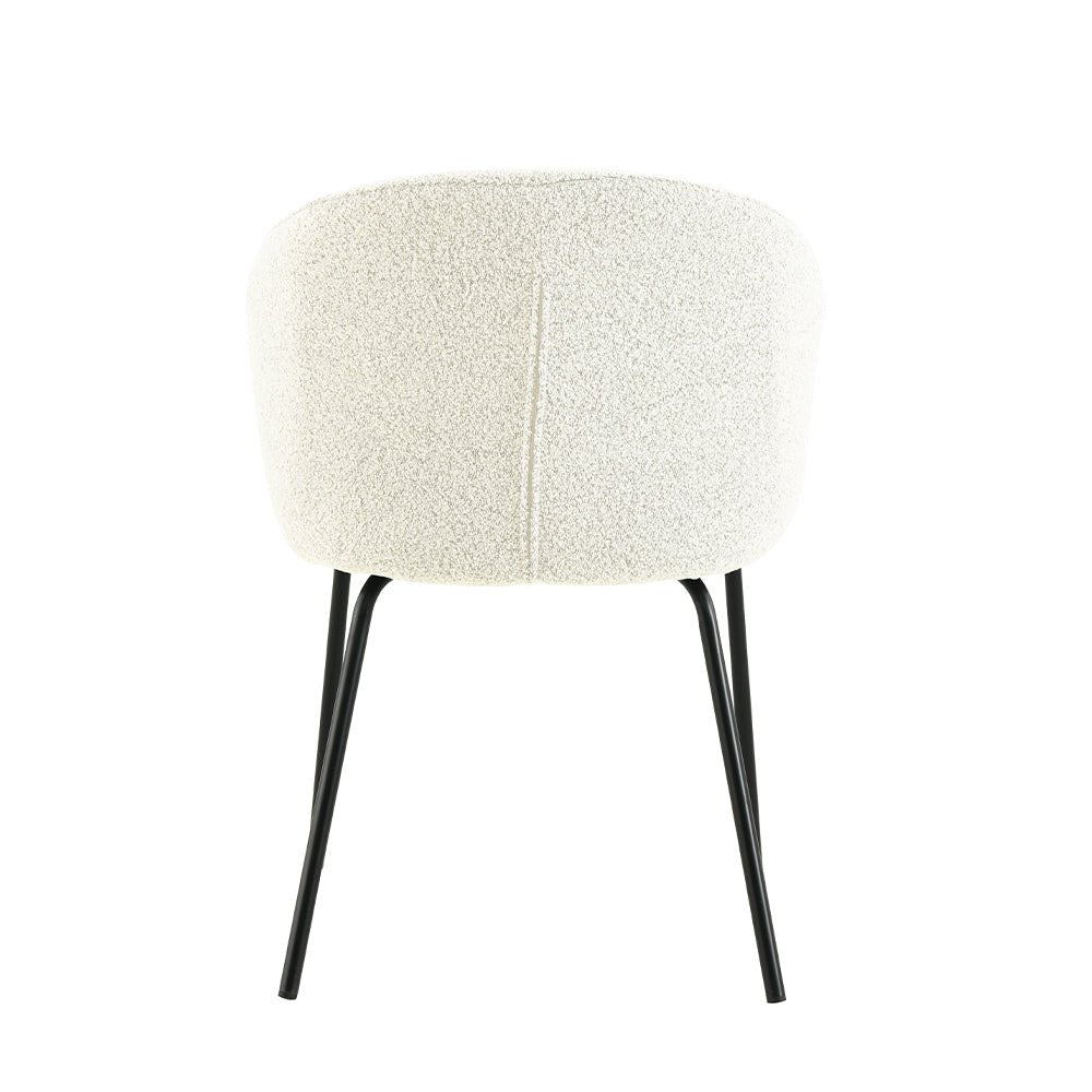 Eetkamerstoel Tulle Wit met zwart onderstel Mahom