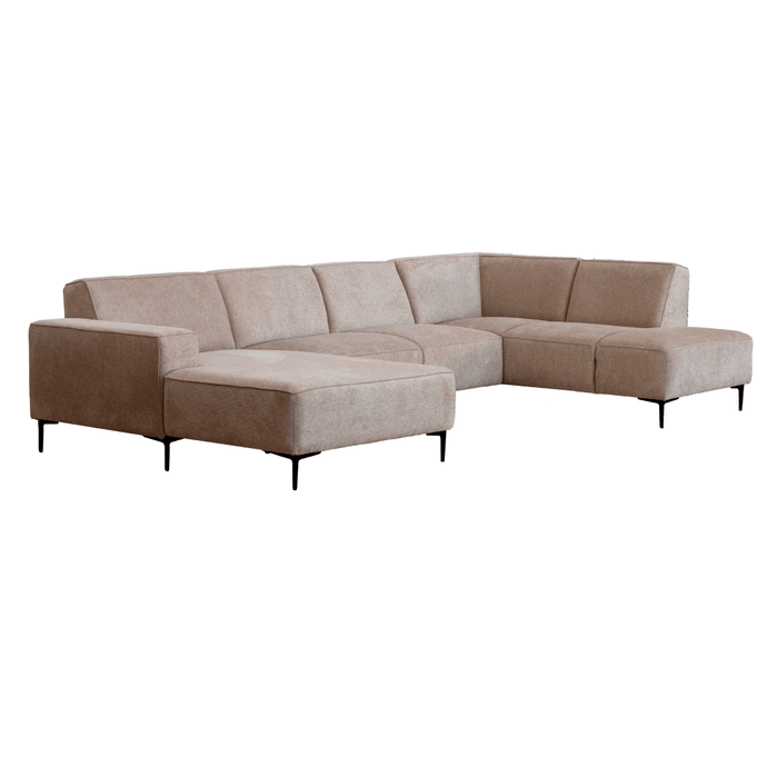 Hoekbank Madrid 5-zits U-opstelling Rechts Beige Mahom