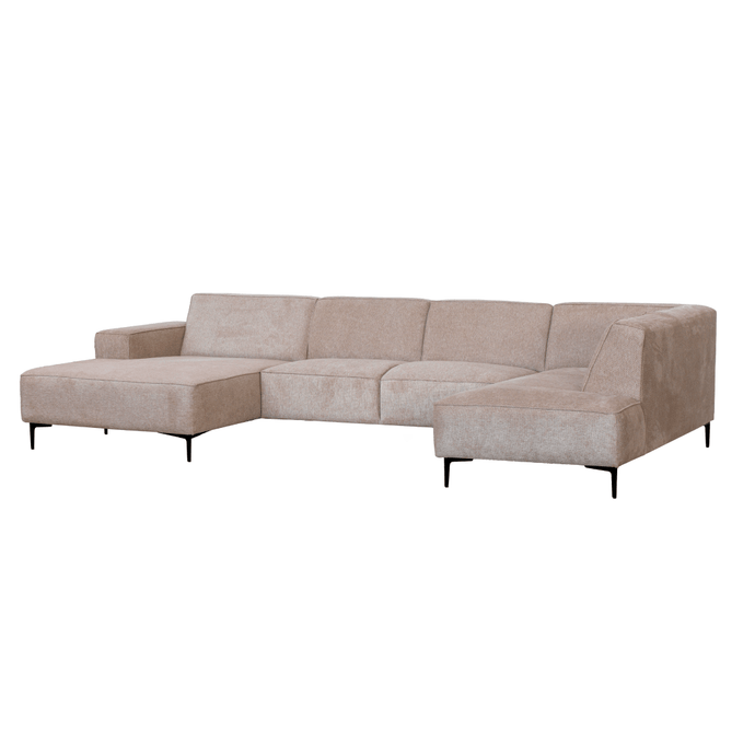 Hoekbank Madrid 5-zits U-opstelling Rechts Beige Mahom