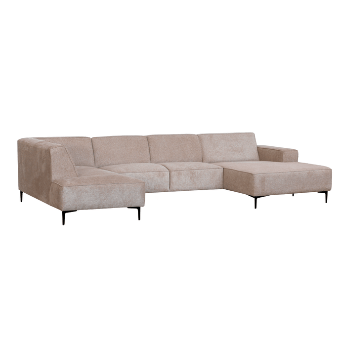 Hoekbank Madrid 5-zits U-opstelling Links Beige Mahom