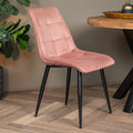 Eetkamerstoel Roze met zwart onderstel