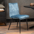 Eetkamerstoel Donkerblauw met zwart onderstel