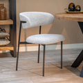 Eetkamerstoel Beige stof met zwart onderstel