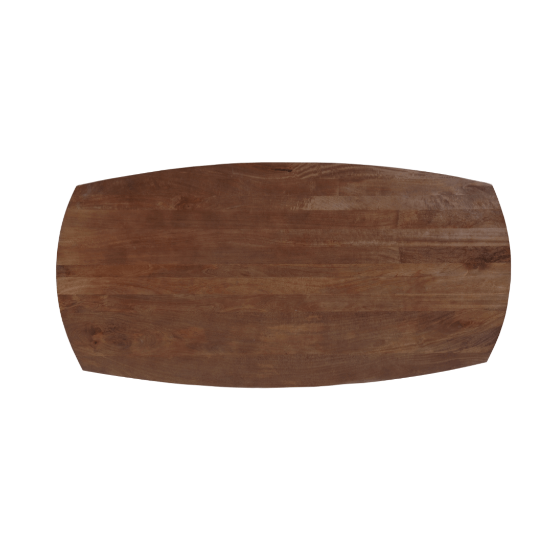Mangohouten eettafel donkerbruin deens ovaal 160x90cm