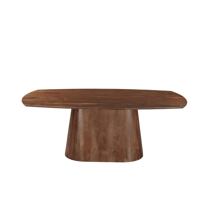 Mangohouten Eettafel Nova Deens Ovaal Donkerbruin 180×90 cm Mahom