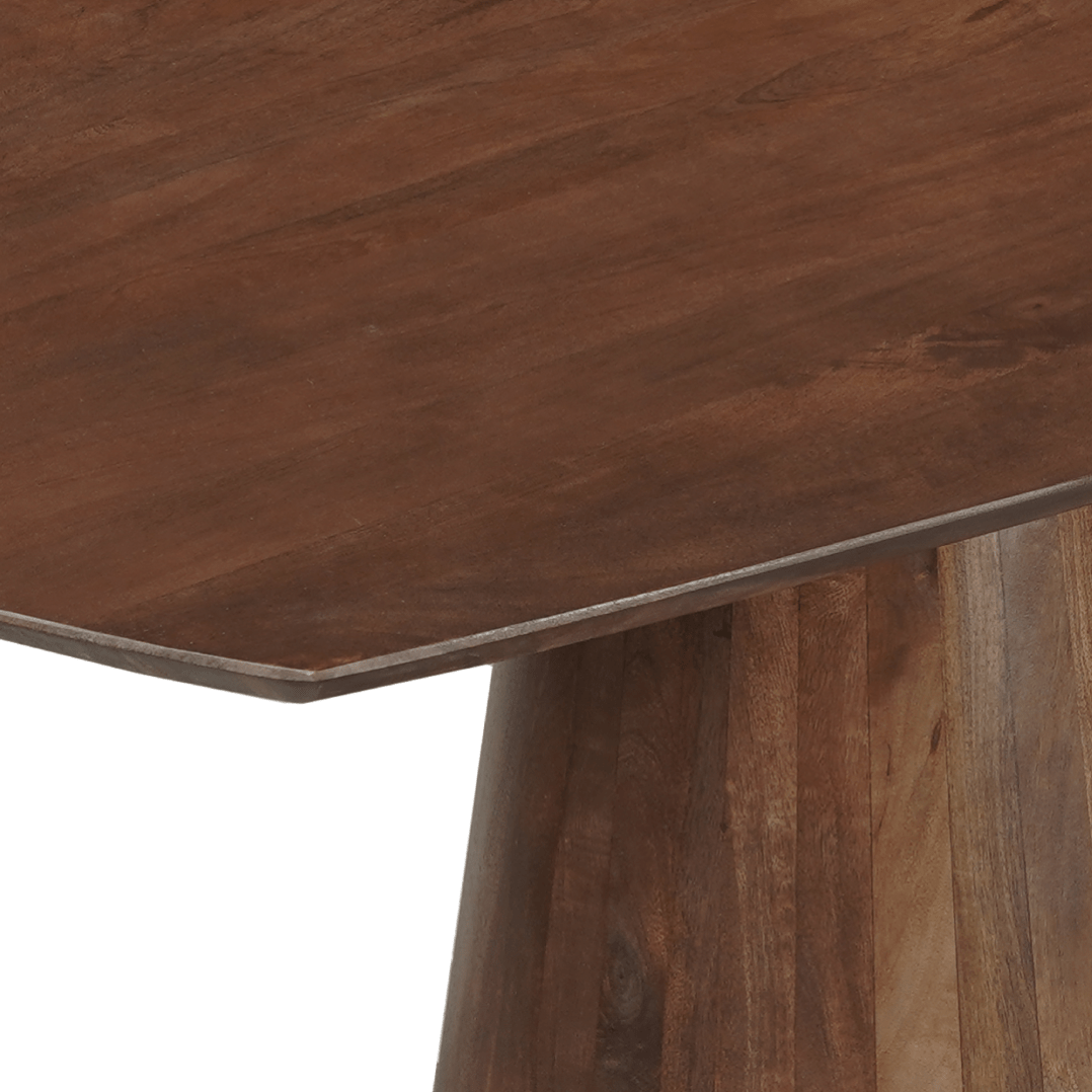 Mangohouten eettafel donkerbruin deens ovaal 160x90cm