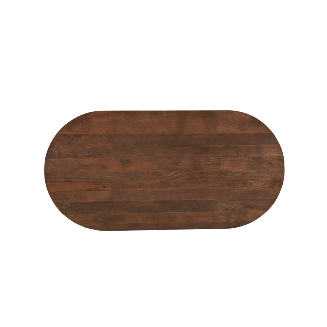 Mangohouten eettafel donkerbruin capsule 160x90cm