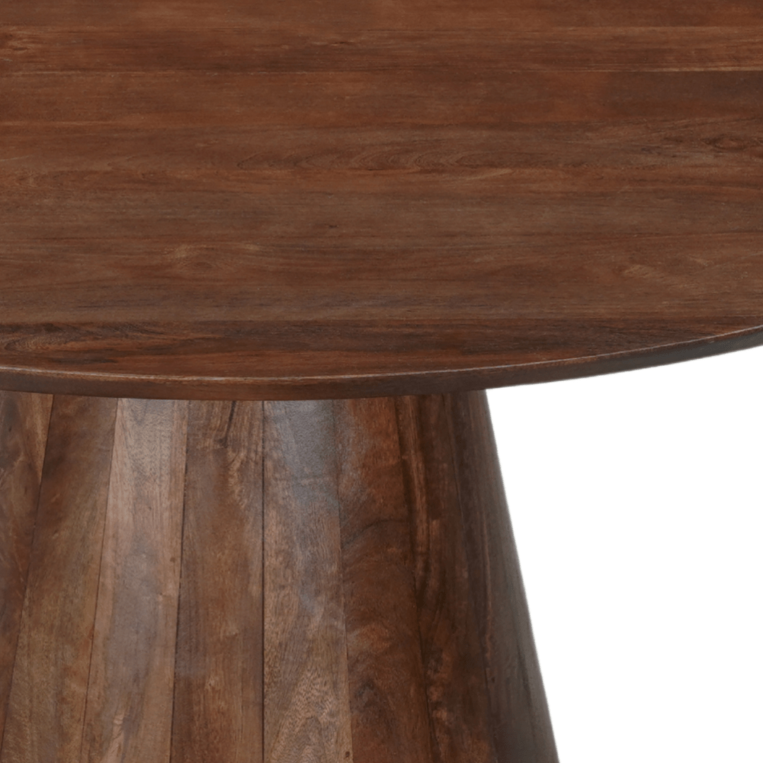Mangohouten eettafel donkerbruin rond 130cm