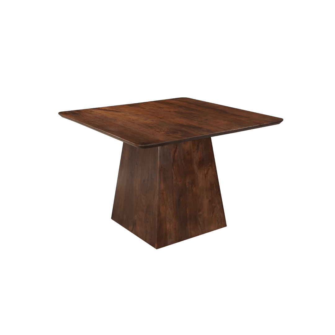 Mangohouten eettafel vierkant donkerbruin 110x110cm