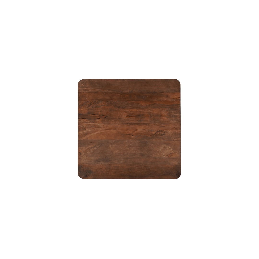 Mangohouten eettafel vierkant donkerbruin 110x110cm