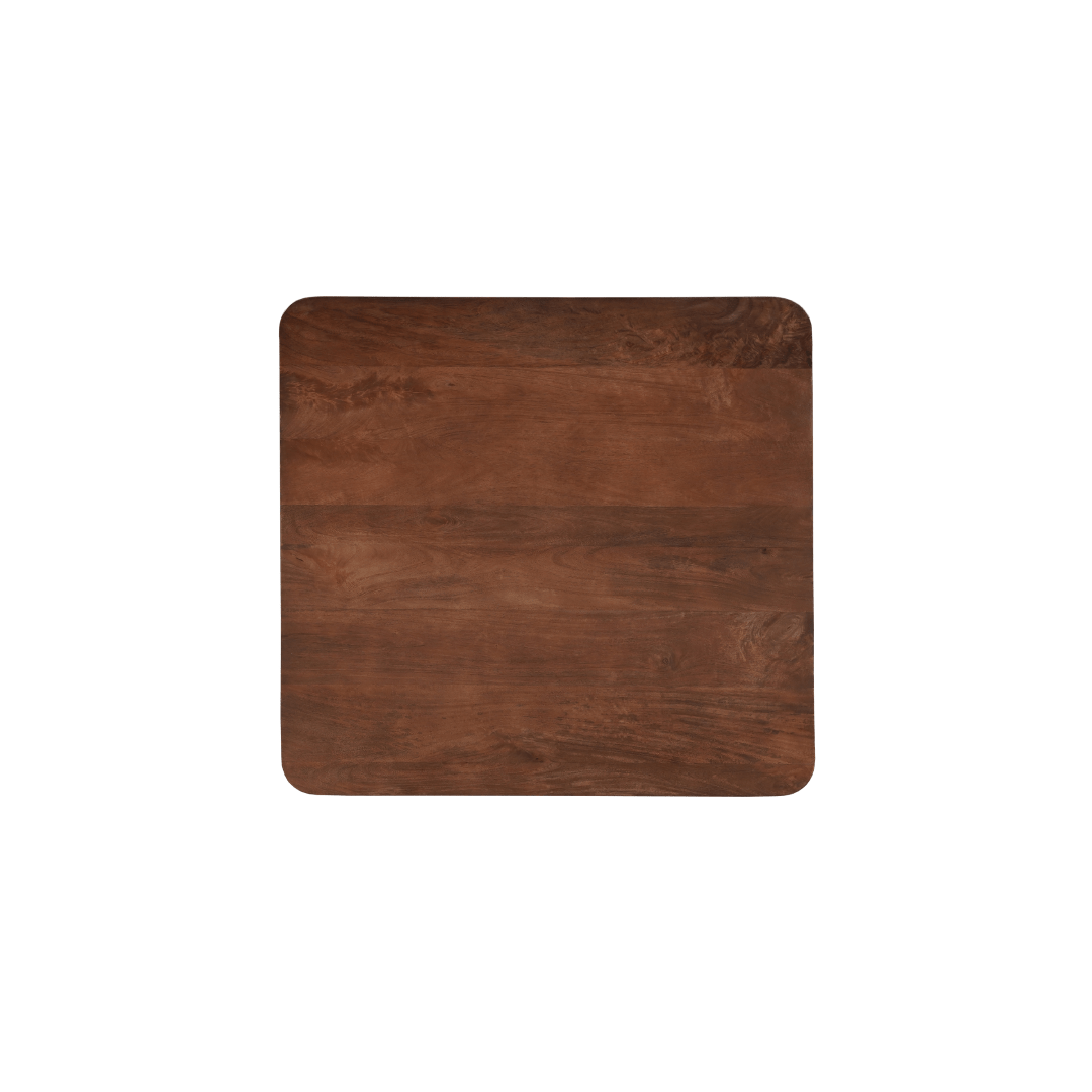Mangohouten eettafel vierkant donkerbruin 90x90cm